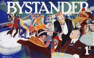 Howard Prints: Bystander masthead 1929, society at an ice rink