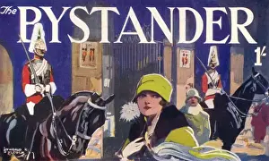 Tourism Prints: Bystander masthead design, 1927 - Guards in Whitehall