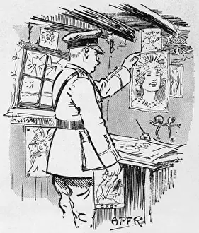 Collector Prints: Bystander- Military officer collecting images of Gaby Deslys