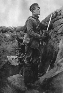 Read Prints: The Bystander being read in a British trench