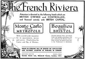 Hotels Prints: Bystander Riviera Number front cover 1932