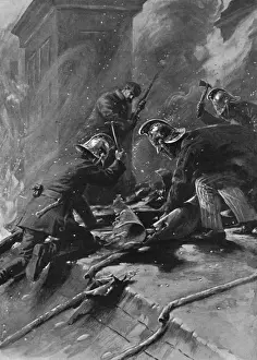 Pyjamas Prints: Cabinet Minister as Fireman: Winston Churchills daring