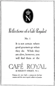 Cafe Prints: Cafe Royal advert