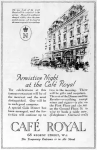Regent Prints: Cafe Royal advert