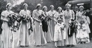 Bouquet Prints: Cambridge-Abel Smith Balcombe wedding, 1931 - bridesmaids