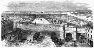 Camden Prints: The Camden Town railway: the Bow Spring bridge, Stepney, 1851