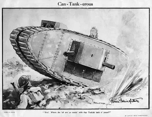 Tank Prints: Can-Tankerous by Bruce Bairnsfather, WW1 cartoon