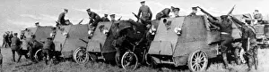 Camp Prints: Canadian soldiers inspecting armoured cars at the Salisbury Plain camp