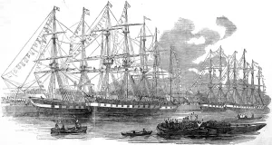 Dock Prints: The Canterbury Association Ships in East India Dock, London