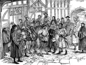 Knight Prints: The Canterbury Pilgrims in the Yard of the Tabard Inn, 1387