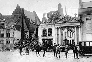 Capital Prints: The former capital of West Flanders damaged by German shells: A house wrecked next to the claustrum St