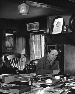 Cartoonist Prints: Captain Bruce Bairnsfather at work