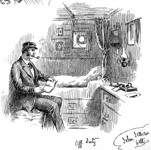 December Prints: Captain of an Emigrant Ship relaxing in his cabin, 1884