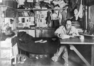 Explorers Prints: Captain Scott in his workshop on board Terra Nova