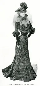 Frocks Prints: Caracul and velvet for mourning 1901