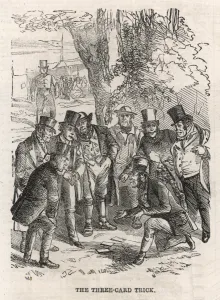 Engraving Prints: The Three Card Trick, 1860