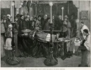 Birmingham Prints: Cardinal Newman Lying in State