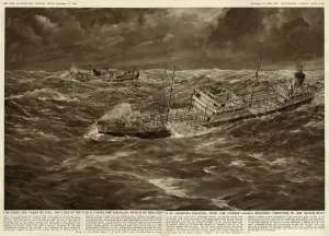 29th Prints: Cargo ship Tresillian wrecked in storm, 1954