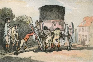 Roads Prints: Carriage Loses Wheel