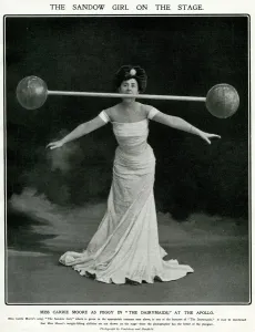 Weight Prints: Carrie Moore, The Sandow Girl on stage