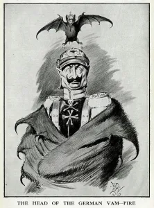 Head Prints: Cartoon, The Head of the German Vam-Pire, WW1