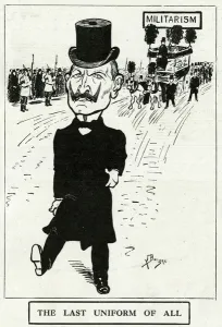 Kaiser Prints: Cartoon, Kaiser Wilhelm II in civilian dress, WW1