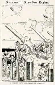 Surprise Prints: Cartoon, Krupps New Man-Throwing Howitzer, WW1