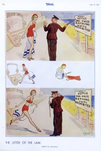 Beach Prints: Cartoon, The Letter of the Law, by Ghilchick