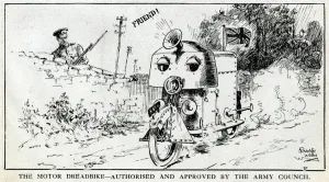 Cycle Prints: Cartoon, The Motor Dreadbike, WW1