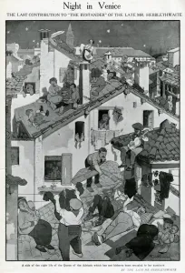 Windows Prints: Cartoon, Night in Venice