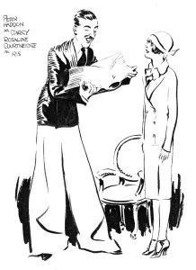 Caricature Prints: Cartoon of Oxford bags, 1925
