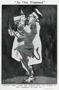 European Prints: Cartoon, As One Possessed, WW1