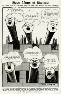 Helping Prints: Cartoon, Siege Guns of Rhetoric, WW1