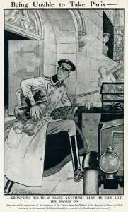 Wilhelm Prints: Cartoon, Being Unable to Take Paris, WW1