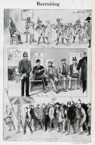 Napoleonic Prints: Cartoon, three views of Recruiting, WW1