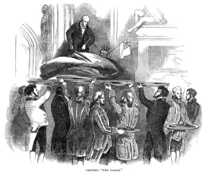 Baron Prints: Carving a baron of beef at the Lord Mayors Show, 1847