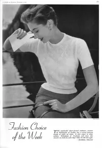 Sweater Prints: Cashmere sweater, 1953