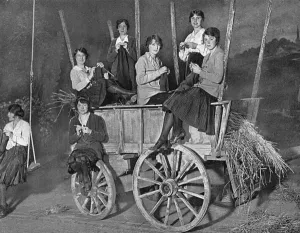 Cast Prints: Cast of The Country Girl at Dalys knitting, WW1