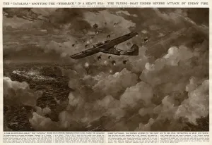 Destruction Prints: Catalina spots Bismarck in heavy sea by G. H. Davis