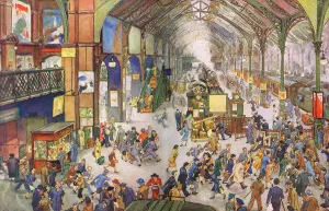 Platforms Prints: Catching the 5: 15 at Liverpool Street by Grace Golden