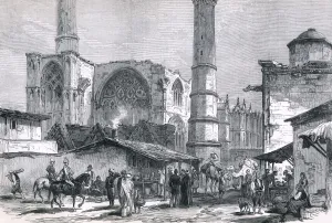 Christianity Prints: Cathedral church of St. Sophia and mosque, Nicosia, Cyprus