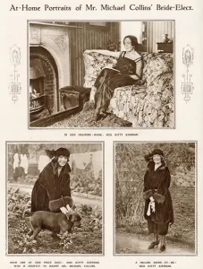 Engagement Prints: Catherine Kitty Brigid Kiernan (1893-1945), pictured at home after the announcement o