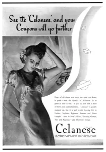 Rationing Prints: Celanese fabric advert, 1941