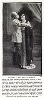 Actresses Prints: Celebrated Parisian entertainer Mistinguett seen in a costume that mimics that of George Grossmith