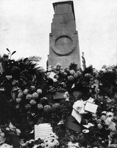 Cenotaph Prints: The Cenotaph covered in flowers, November 1920