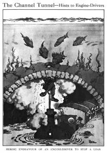 Link Prints: The Channel Tunnel - hints to engine drivers, Heath Robinson