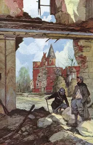 Ruined Prints: Chapel of Tilloloy seen from interior of Chateau, WW1