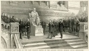 Steps Prints: Charles Darwin statue unveiled, 1885