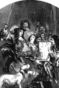 Joke Prints: Charles II knights the sirloin