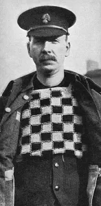 Knitting Prints: Checked knitted chess board vest, WW1